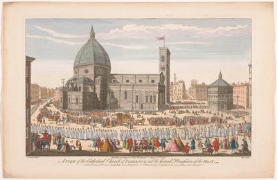 Floransa Katedral Kilisesi'nden bir görünüm ve Ev Sahibi'nin büyük alayı (nesne üzerindeki başlık) Floransa (seri başlığı) by Robert Sayer