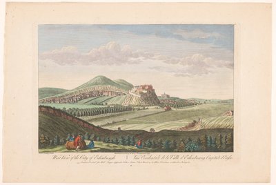 Edinburgh şehrinin görünümü Edinburgh şehrinin batı görünümü (nesnedeki başlık) İskoçya (dizi adı) by Robert Sayer