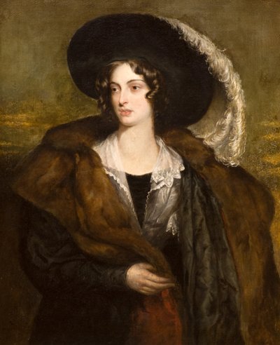 Bayan Hester Eliza Duncan (d.1834), c.1823-30 (tuval üzerine yağlı boya) by Robert Scott Lauder