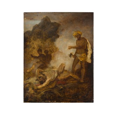Don Raphael ve Arkadaşları Korsanlar Tarafından Şaşırdı (panoya kağıt üzerine yağlı boya serildi) by Robert Smirke