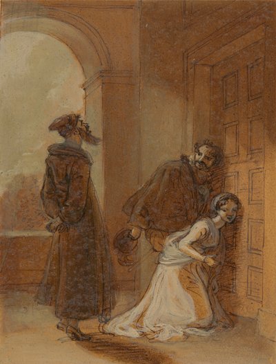 Feste, Malvolio'ya hitap eden Sir Topas olarak by Robert Smirke