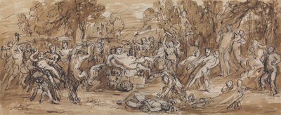 Ormanlık Bir Manzarada Bir Bacchanalia Kutlamasının Figür Çalışması by Robert Smirke