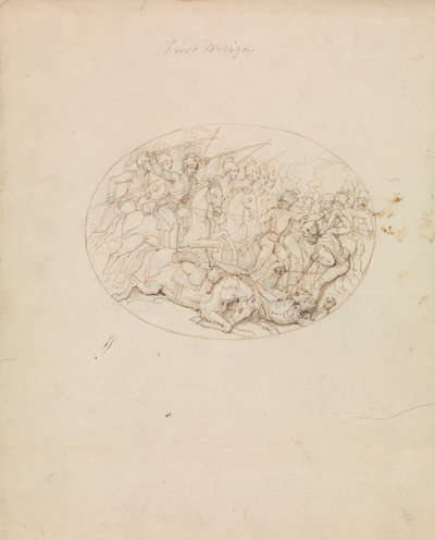 Bir Savaş Sahnesinin İlk Tasarımı by Robert Smirke