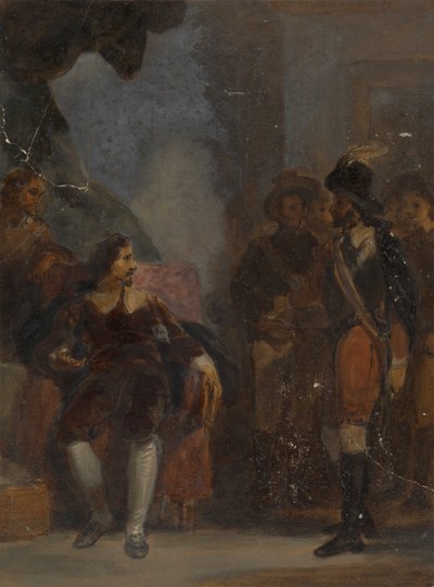 Ayakta Duran Bir Askerle Konuşurken Oturan Adam by Robert Smirke