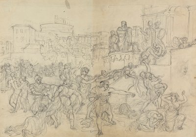 Shakespeare'in Titus Andronicus Oyunundan Roma'ya Giren Gotların Taslağı by Robert Smirke