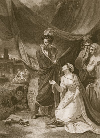 Calais'in Teslimi, A. Smith tarafından kazınmış, David Hume'un 'İngiltere Tarihi'nden bir örnek, pub. R. Bowyer tarafından, Londra, 1812 by Robert Smirke