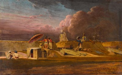 Askerler ve tahkimatlarla Meerut yakınlarındaki Jumna Kanalı by Robert Smith