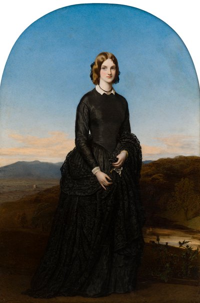 Hon portresi. Selina Weld Forester, Vikontes Newport ve daha sonra Bradford Kontesi (1819-1894), c.1840-70 (fildişi üzerine yağ) by Robert Thorburn