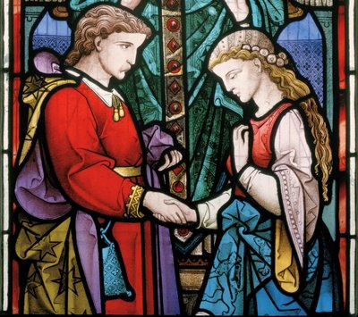 Westbury, All Saints, Heaton, Butler & Bayne, Bayne, Evlilik Ayini, 1864, kendi portresi by Robert Turnill Bayne