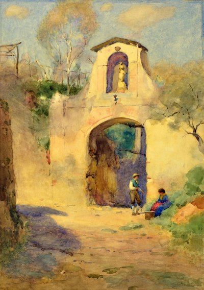 Archway, İspanya (suluboya) by Robert W. Little