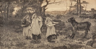 Üç Kız ve Bir Eşek by Robert Walker Macbeth