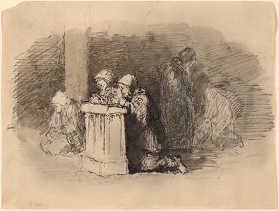Bir Kilisede Dua Eden Figürler, Floransa by Robert Walter Weir