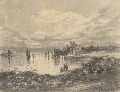 Figürlerle Göl ve Dağ Manzarası by Robert Walter Weir