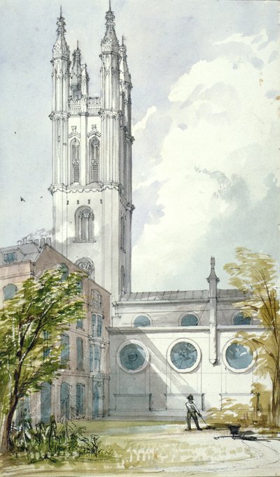 St Michael Kilisesi, Cornhill, Londra Şehri, 1837 by Robert William Billings