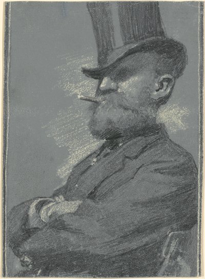Silindir şapkalı adam, puro içiyor by Robert William Vonnoh