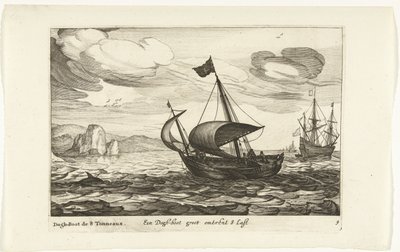 Dogger of dogboot Een Dogh-boot groot omtrent 8 Last / Dogh-Boot de 8 Tonneaux (nesne üzerindeki başlık) Hollandse scheepstypen, 1627 (seri başlığı) by Robert de Baudous (possibly)