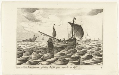Haringbuizen Haring Buyssen groot omtrent 40 Last / Buche ou Flibot de 40 Tonneaux (nesnedeki başlık) Hollandse scheepstypen, 1627 (dizi adı) Diverse Navires Don ton sert dans les Provinces Unies / Icons by Robert de Baudous (possibly)