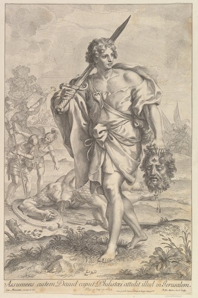 Goliath Başkanı ile David, 1680-1743. by Robert van Audenaerde