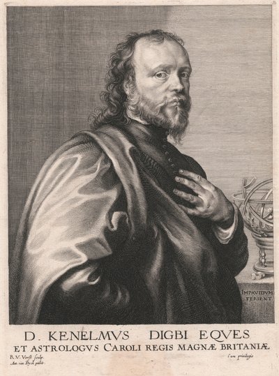 Bay Kenelmus Digby, Şövalye ve Astrolog, Büyük Britanya Kralı Charles'a by Robert van Voerst