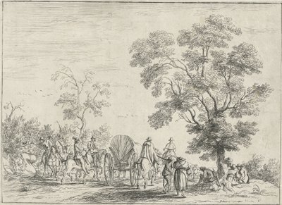 Atlıların eşlik ettiği kapalı vagon by Robert van den Hoecke