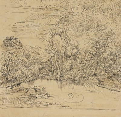 Bir Gölet Bankası by Rodolphe Bresdin