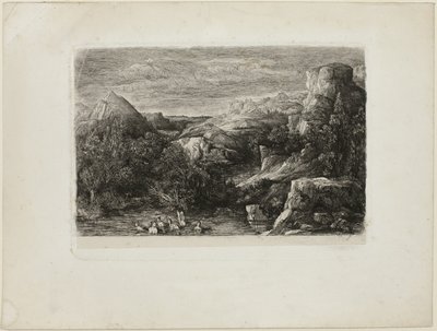 Dağ Havuzunda Yıkananlar by Rodolphe Bresdin