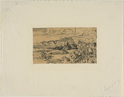 Göl Üzerindeki Katedral ve Köy by Rodolphe Bresdin