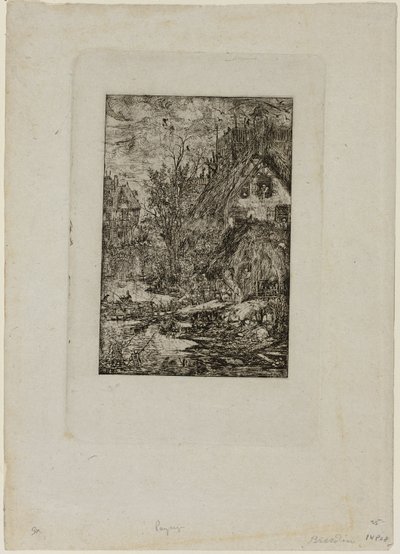 Revue Fantaisiste'den Köye Girmek by Rodolphe Bresdin