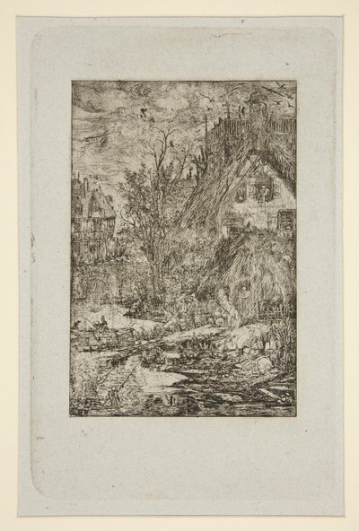 Antre de Village (Sazdan Kulübeler) by Rodolphe Bresdin
