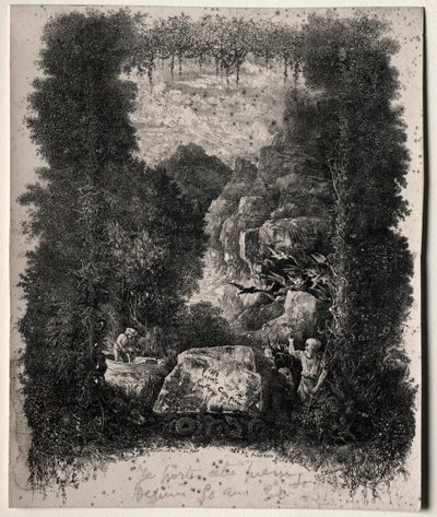 Thierry-Faletans, 1868 tarafından Masallar ve Masallar için İlk Frontispiece. by Rodolphe Bresdin