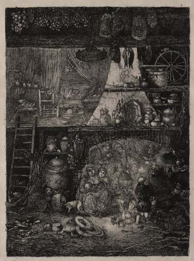 Haute-Garonne'da Köylü İçişleri by Rodolphe Bresdin