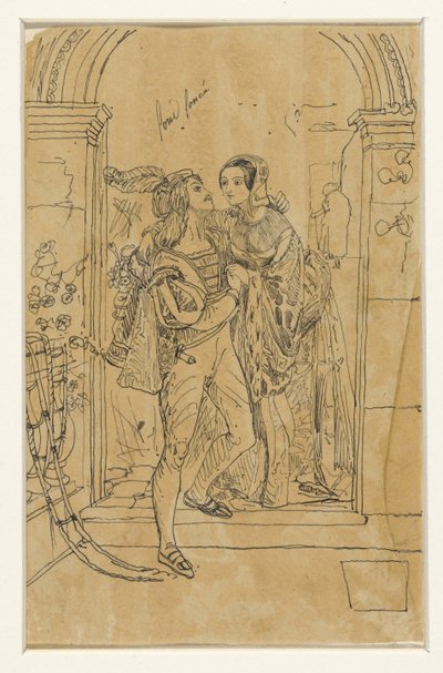 15. yüzyıl kostümü içinde Romeo ve Juliette by Rodolphe Bresdin
