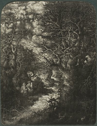 Kutsal Aile Bir Dere Kenarında Dinleniyor by Rodolphe Bresdin