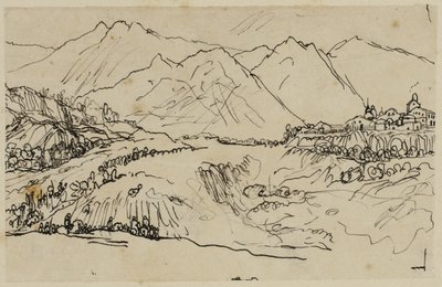 Dağlardaki Köy by Rodolphe Bresdin