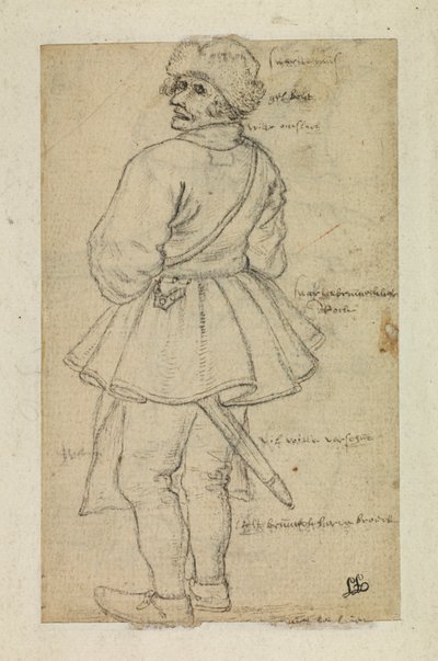 Arkadan görülen adam (verso) by Roelandt Jacobsz and Bruegel Pieter the Elder Savery