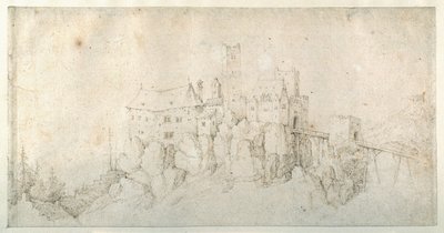 Bir kayalık üzerinde bir kale (kağıt üzerinde kalem ve kahverengi mürekkep) by Roelandt Jacobsz. Savery