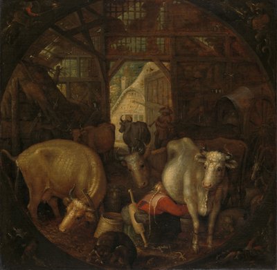 Ahırdaki İnekler; Dört Köşedeki Cadılar by Roelandt Jacobsz. Savery
