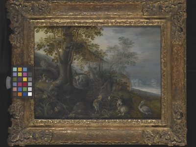 Hayvanlarla Manzara (ahşap üzerine yağlıboya) by Roelandt Jacobsz. Savery