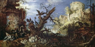 Kuşlar ile manzara by Roelandt Jacobsz. Savery