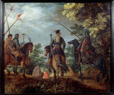 Polonyalı atlılar ormanda yürüyor. Roelant (Roelandt) Savery