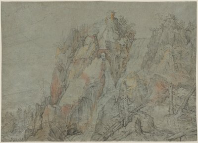 Kaleler ve Şelaleler ile Dağlık Manzara by Roelandt Savery