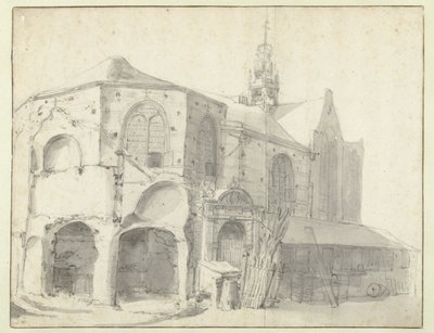 Jeruzalemkapel ve Sint Olofskapel, Amsterdam'ın görünümü by Roelant Roghman (attributed to)