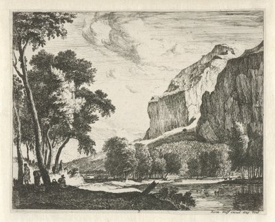 Kayalar ile nehir manzarası Tirol manzaraları (dizi başlığı) by Roelant Roghman