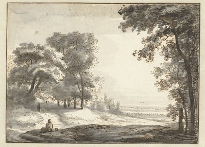 Dinlenen Bir Gezgin ile Ormanlık Peyzaj by Roelant Roghman