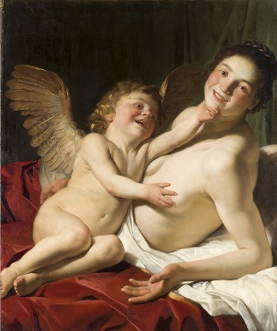 ""Venüs et Cupidon"" (Venüs ve Aşk Tanrısı) Peinture de Roeloff van Zijl (aktif ayet 1608-1631) ayet 1625 Frans Hals Müzesi Haarlem by Roeloff van Zijl
