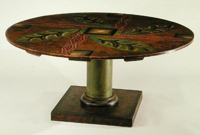Dairesel Masa, c.1913-14 (el boyaması ahşap) by Roger Eliot Fry