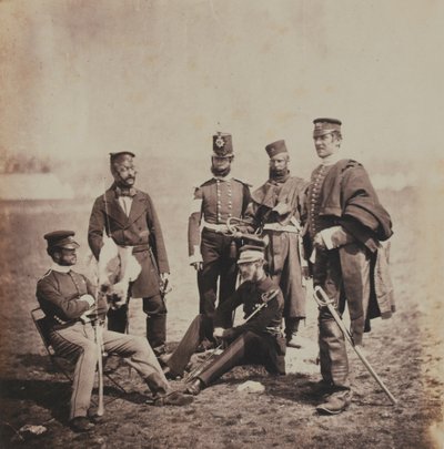 Tuğgeneral Charles Thomas Van Straubenzee (1812-92) ve Subaylar, Kırım Savaşı ile ilgili 52 fotoğraftan oluşan bir albümden, 1855 by Roger Fenton