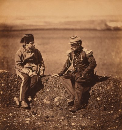 Fransız General Cisse, Genelkurmay Başkanı General Pierre Bosquet ve Aide-de-Camp, Kırım Savaşı sırasında portre, Kırım, Ukrayna by Roger Fenton