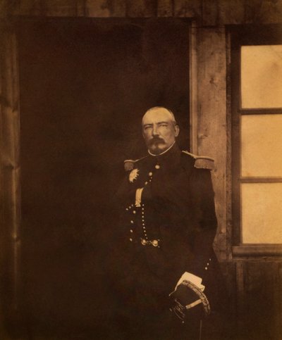 Fransız General Pierre Bosquet, Üç Çeyrek Portre, Kırım Savaşı, Kırım, Ukrayna by Roger Fenton