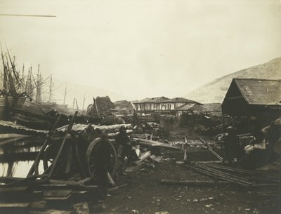 İniş Yeri, Demiryolu Mağazaları, Balaklava, 1855. by Roger Fenton